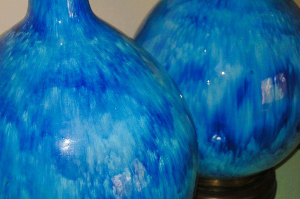 HUGE Vintage Italian Ceramic Table Lamps by The Marbro Lamp Company For Sale 1