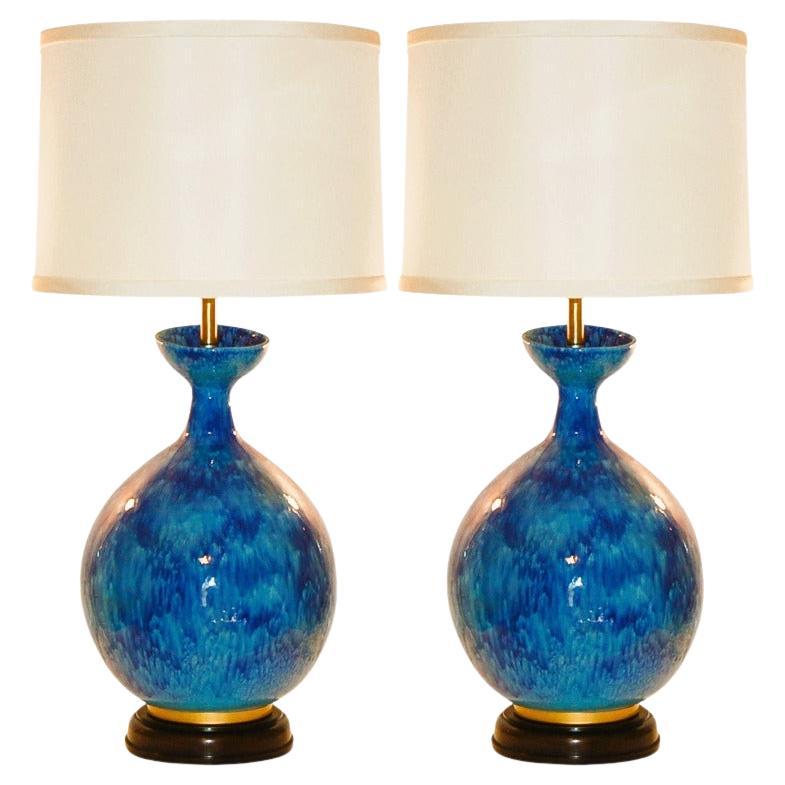 HUGE Vintage Italian Ceramic Table Lamps by The Marbro Lamp Company For Sale