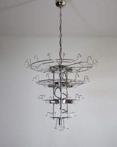 Huge Vintage Italian Murano chandelier lamp by Vistosi - 50 glasses