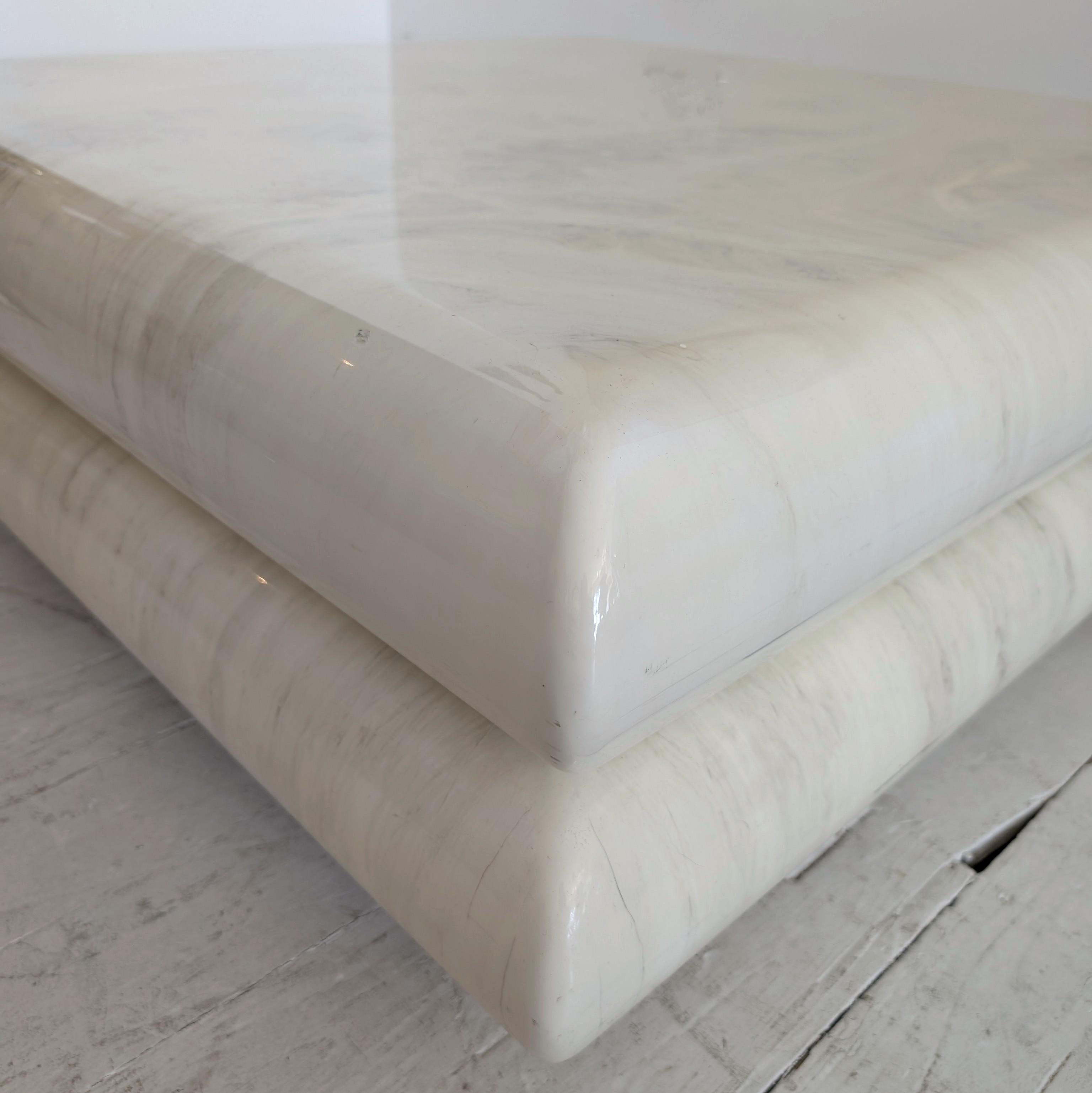 Huge vintage lacquered wood bullnose coffee table Italy 1980s Karl Springer styl en vente 5