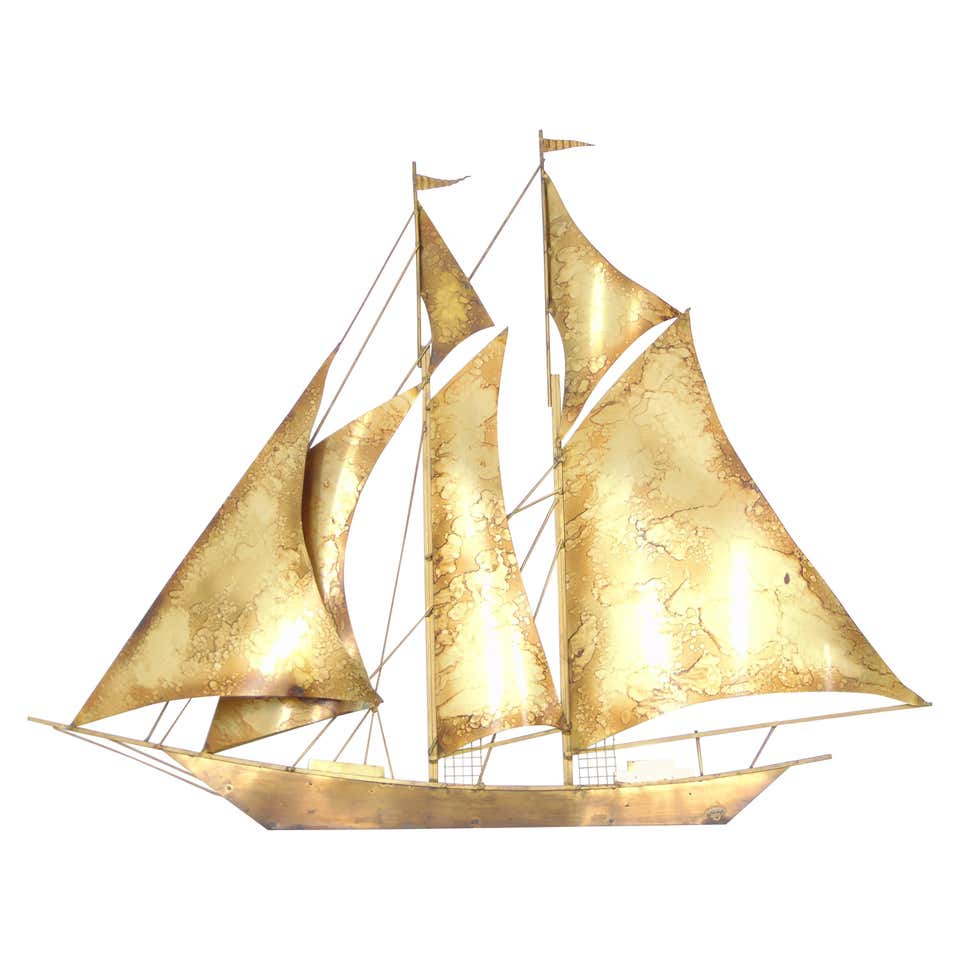 brass sailboat for wall