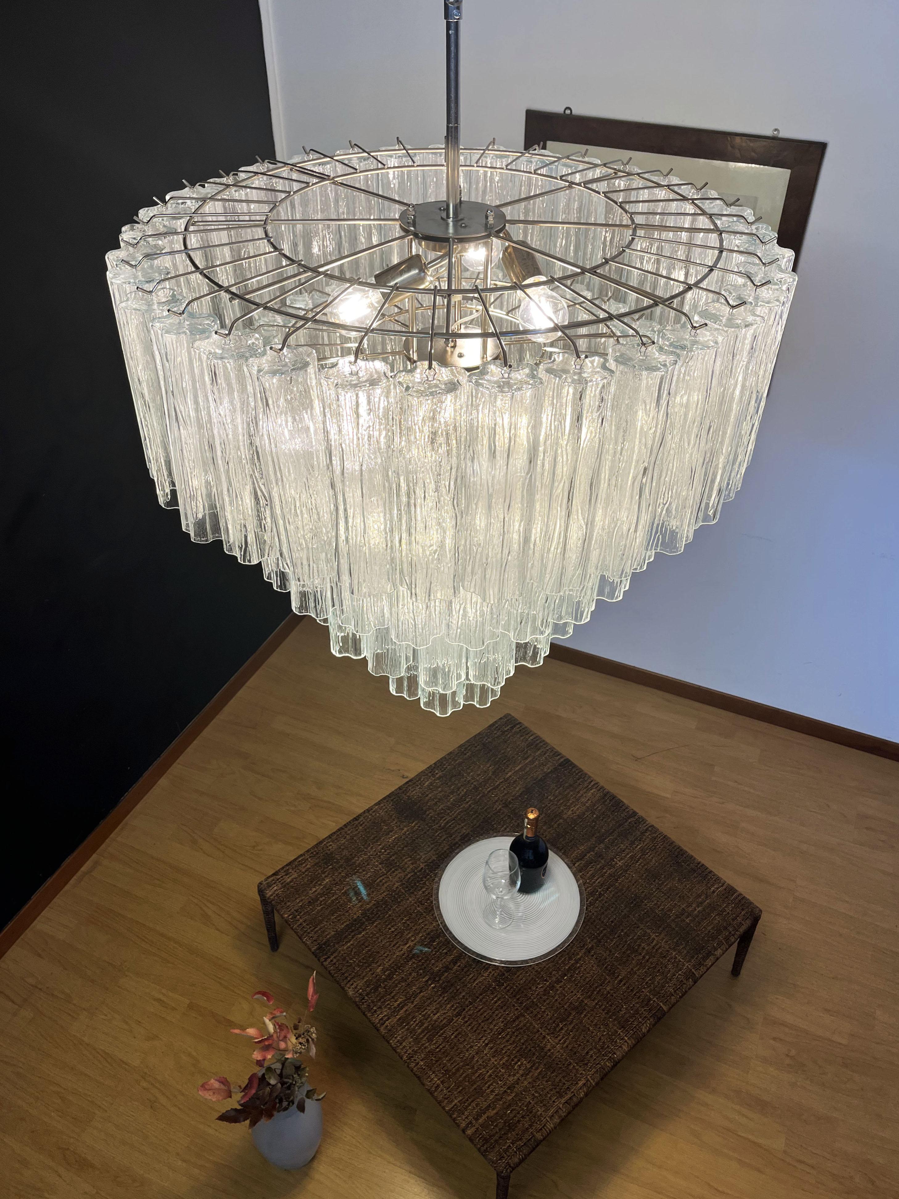 Huge Vintage Murano Glass Tiered Chandelier -78 glasses For Sale 3