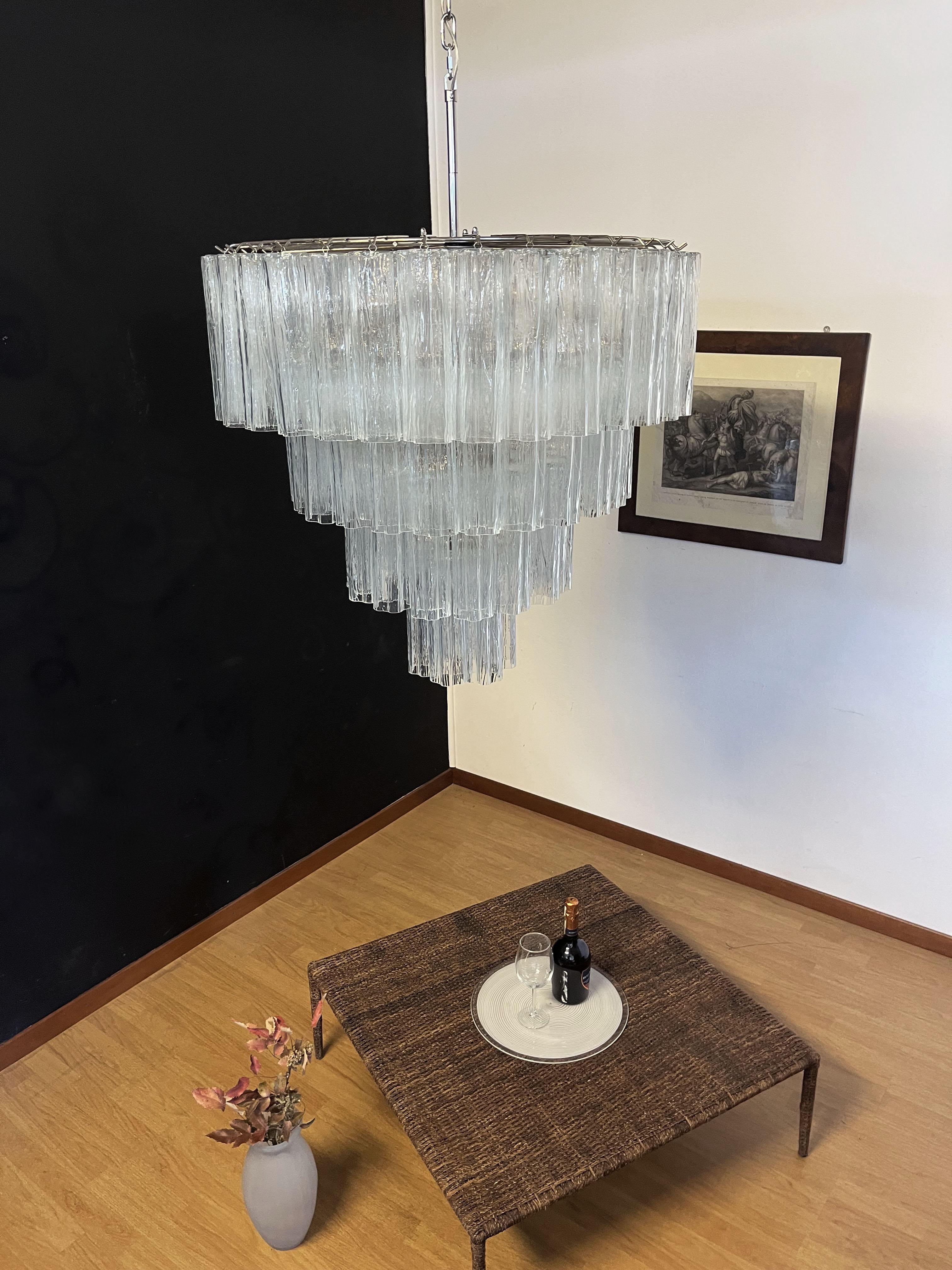 Italian Huge Vintage Murano Glass Tiered Chandelier -78 glasses
