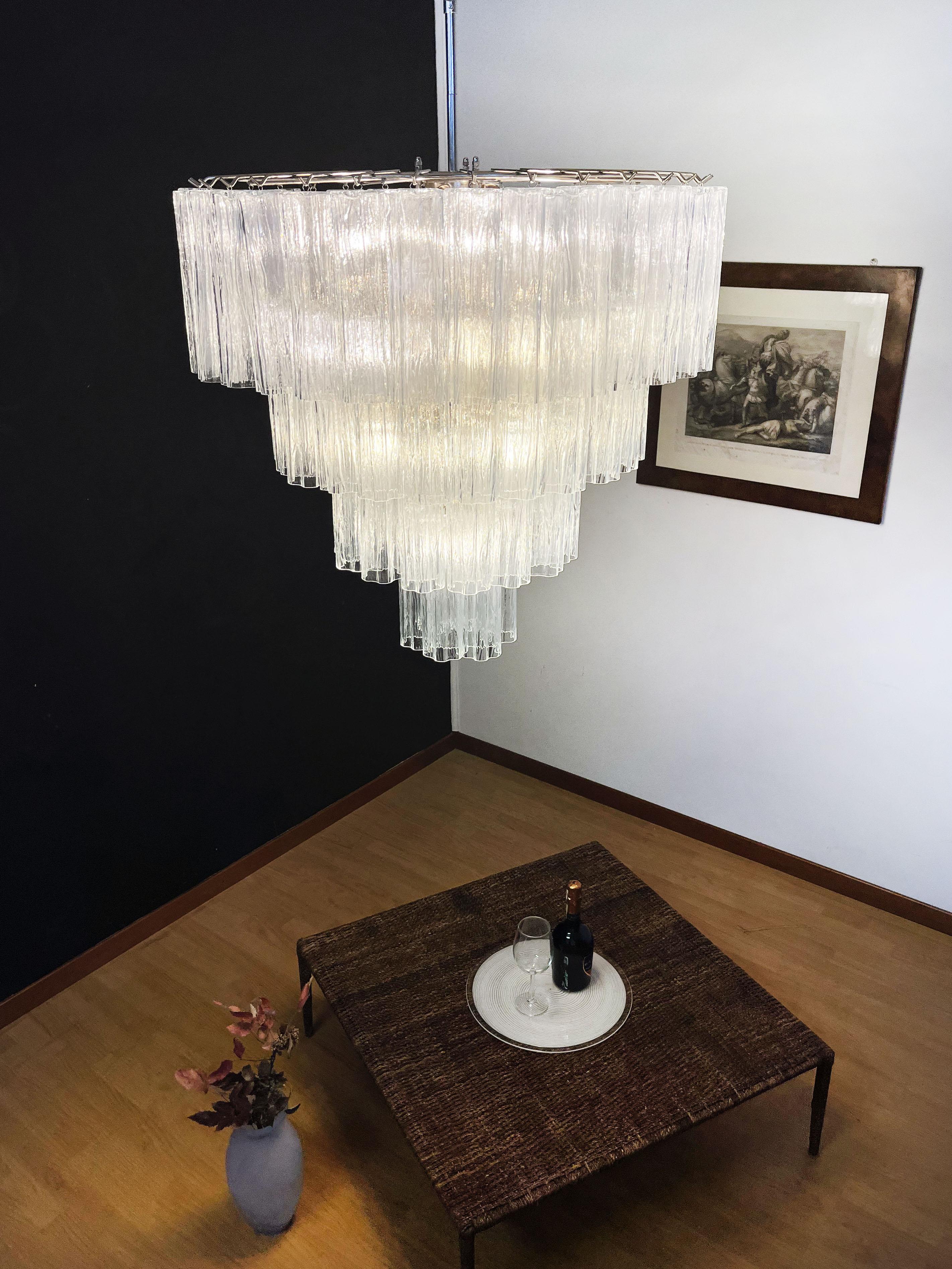 Huge Vintage Murano Glass Tiered Chandelier -78 glasses 1