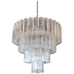Huge Vintage Murano Glass Tiered Chandelier, 78 Glasses