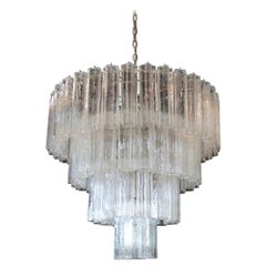 Huge Vintage Murano Glass Tiered Chandelier, 78 Glasses