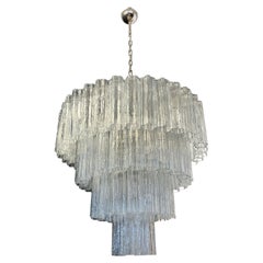 Huge Vintage Murano Glass Tiered Chandelier, 78 Glasses