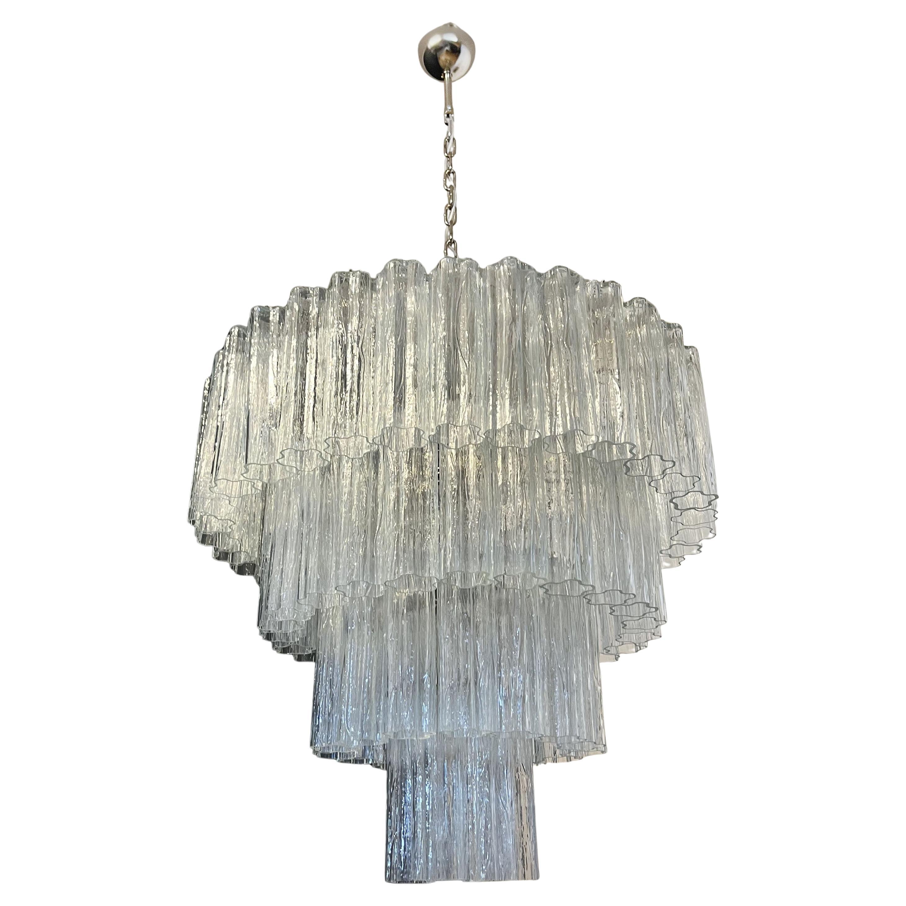 Huge Vintage Murano Glass Tiered Chandelier -78 glasses For Sale