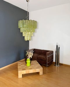 Huge Vintage Murano Glass Tiered Chandelier - 80 glasses - green color