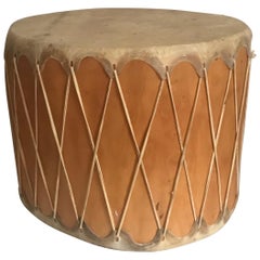 Huge Vintage Pueblo Native American Double-Sided Drum