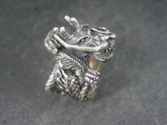 Huge Vintage Sterling Dragon Ring Size 10.5