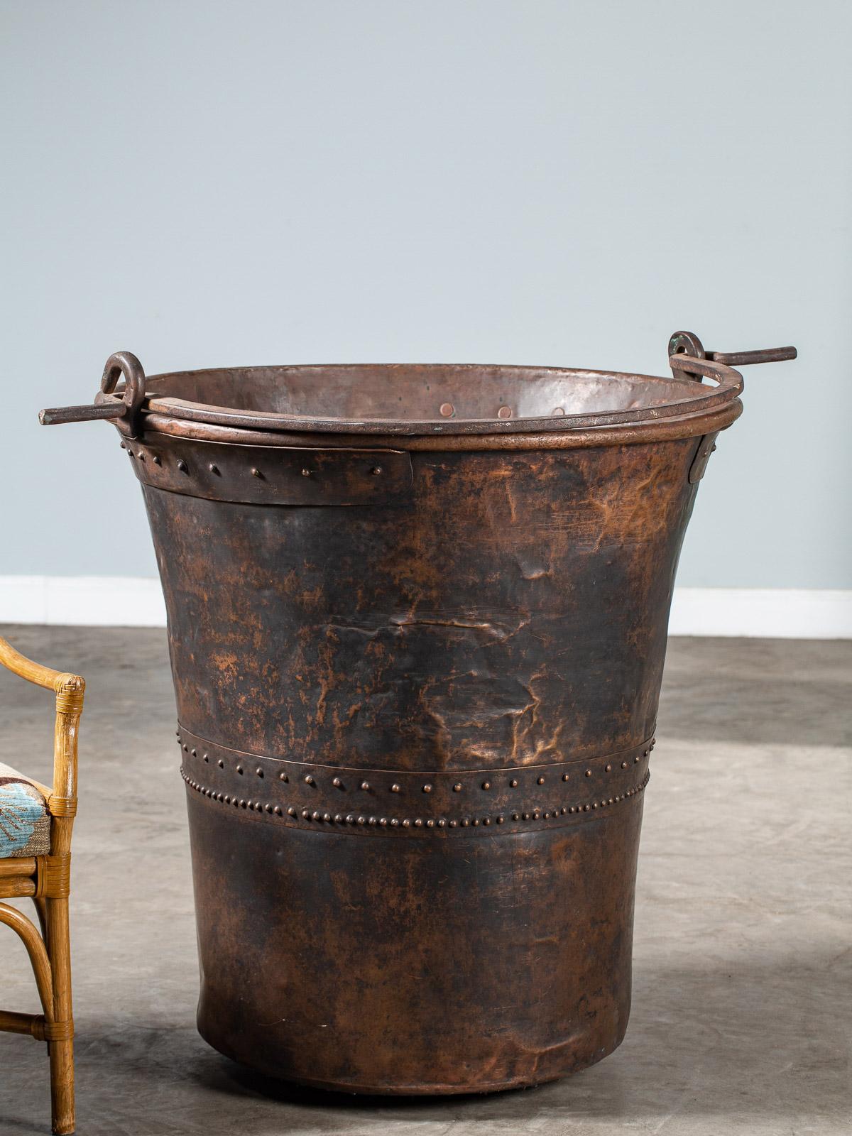 Industrial Huge Vintage Swiss Copper Chocolate Vat Cauldron, circa 1890 For Sale