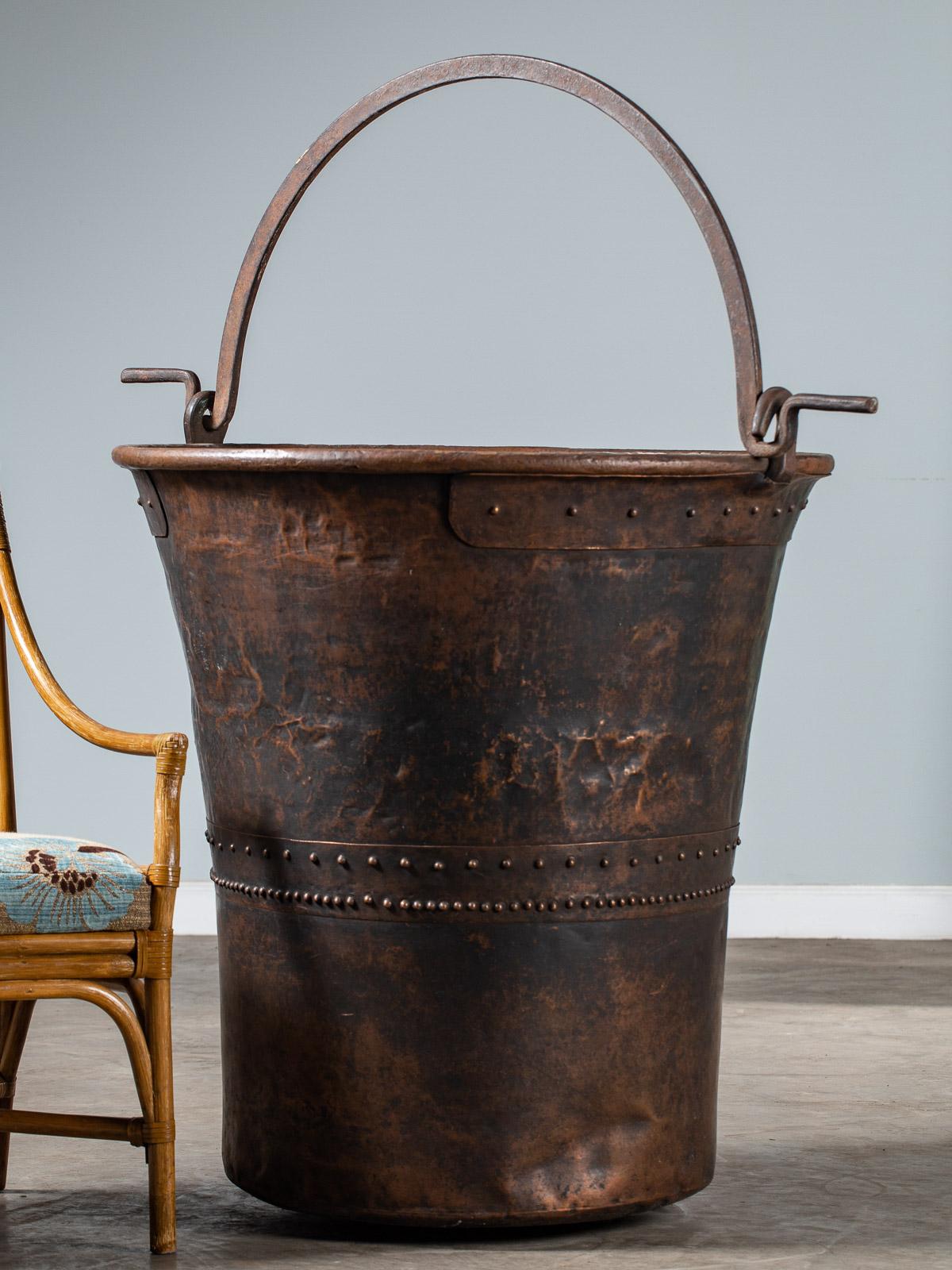 Huge Vintage Swiss Copper Chocolate Vat Cauldron, circa 1890 In Good Condition For Sale In Houston, TX