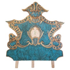 Huge Vintage Venetian Bed Headboard Turquoise WOW Factor