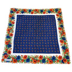 Huge Vintage Yves Saint Laurent YSL 54 x 54 Inch Cotton Voile Scarf Parero Shawl