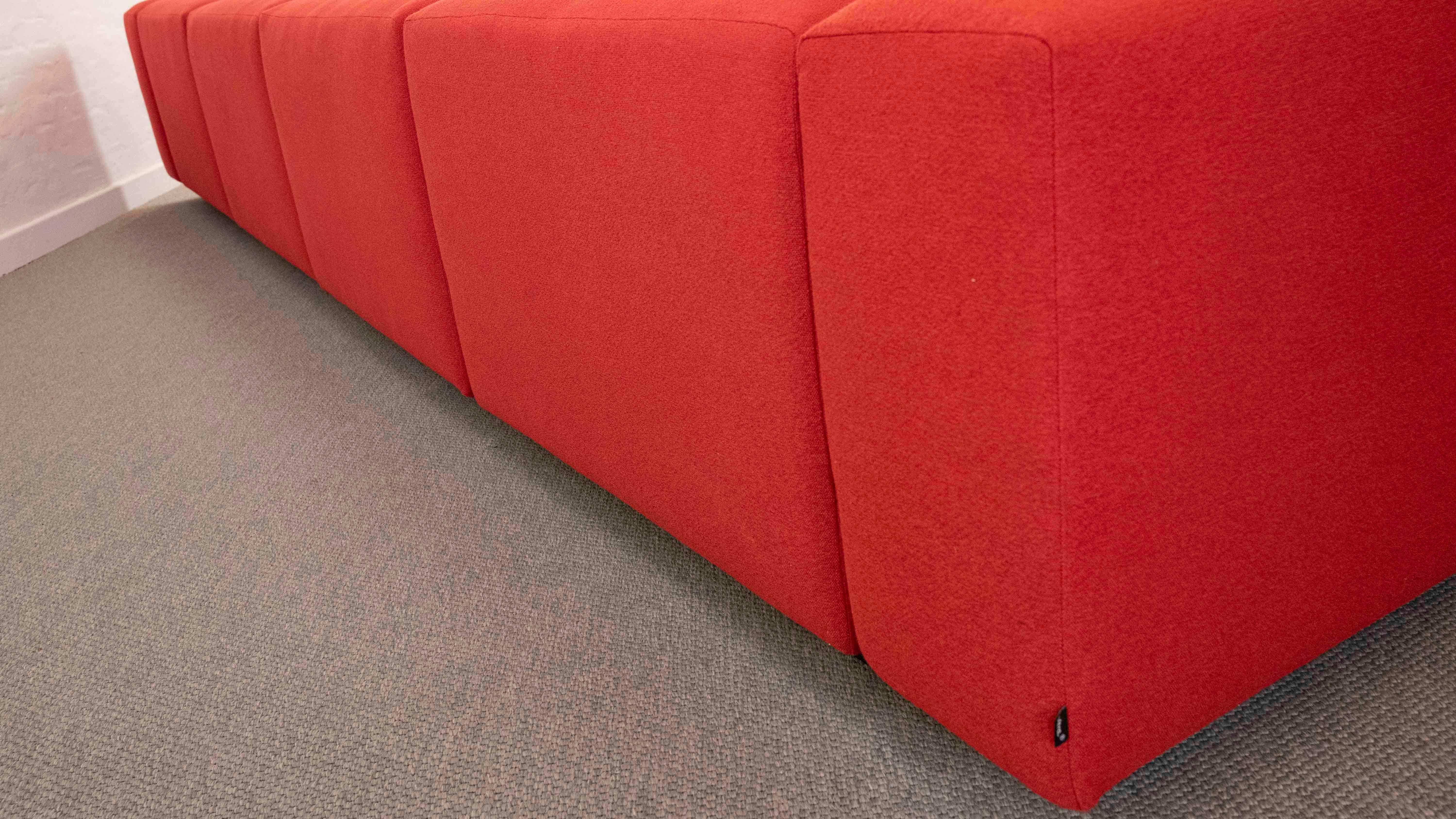 Huge Vitra Modular Soft 5-Seat Sofa by Jasper Morrison in Red Fabrics 6