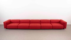 Huge Vitra Modular Soft 5-Seat Sofa by Jasper Morrison in Red Fabrics