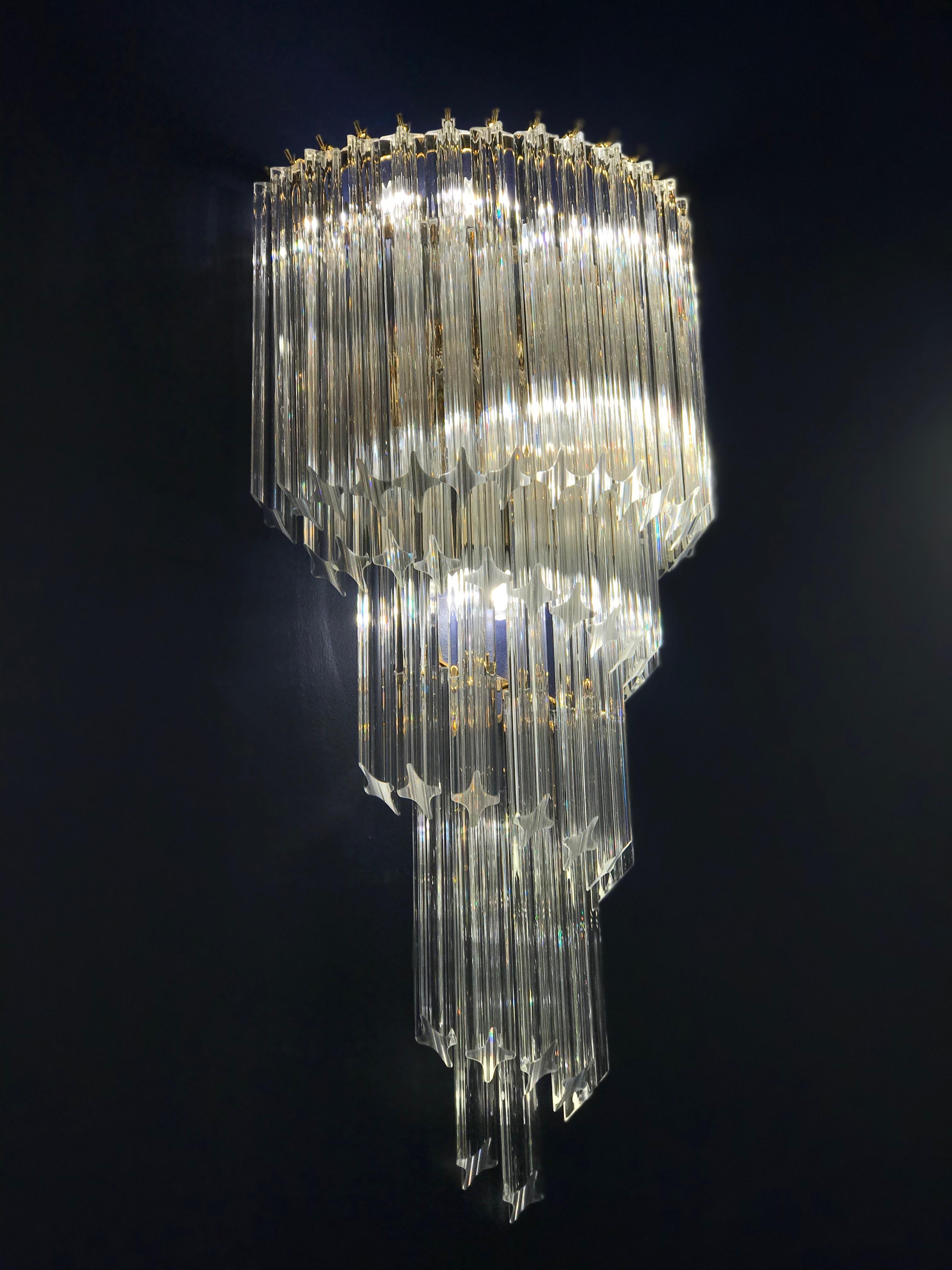 Huge Vortex Multitier Crystal Prism Chandelier by Veneziani Arte For Sale 4