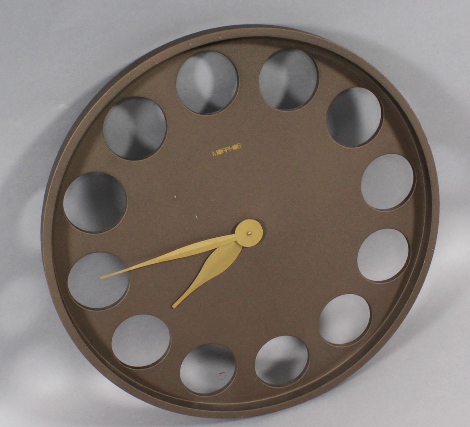 Maurizio Dupanti for Morphos. Large plastic wall clock fitted with a battery movement. Measures: Ø 70 cm.