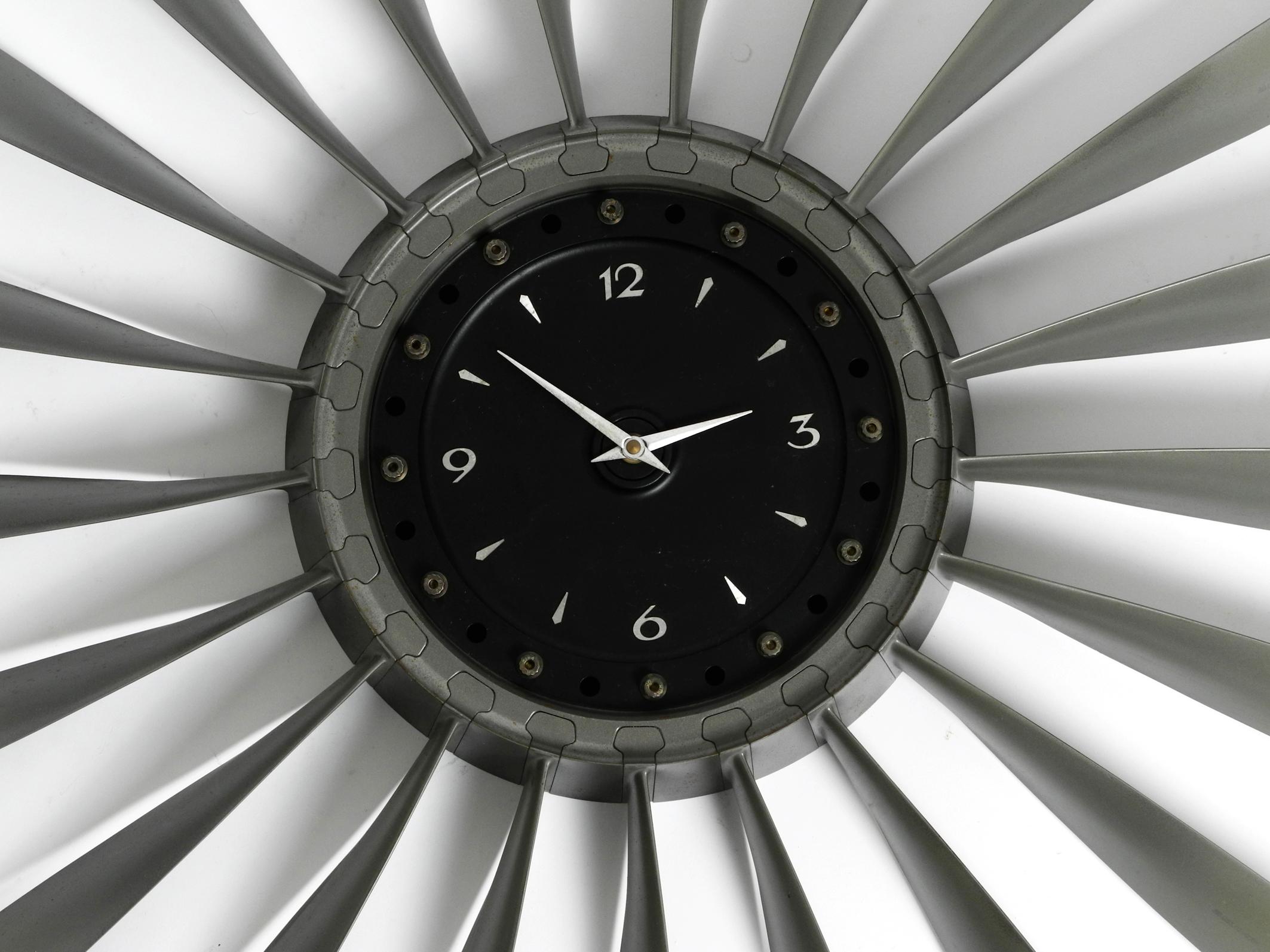 Late 20th Century Huge Wall Clock with Blade Turbine from a Lockheed F-104 Starfighter from 1990 
