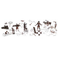 Mid-Century Modern Wall-Filling Copper Art Work by Huibert De Ru