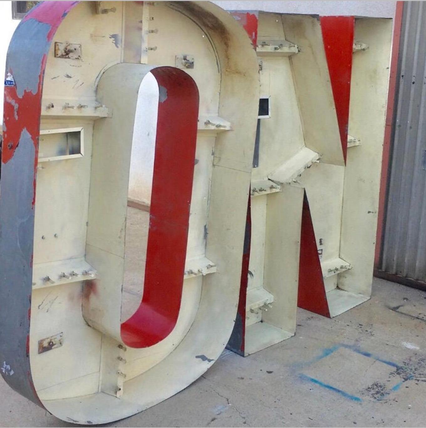 Mid-20th Century Huge Weathered on Industrial Sign For Sale
