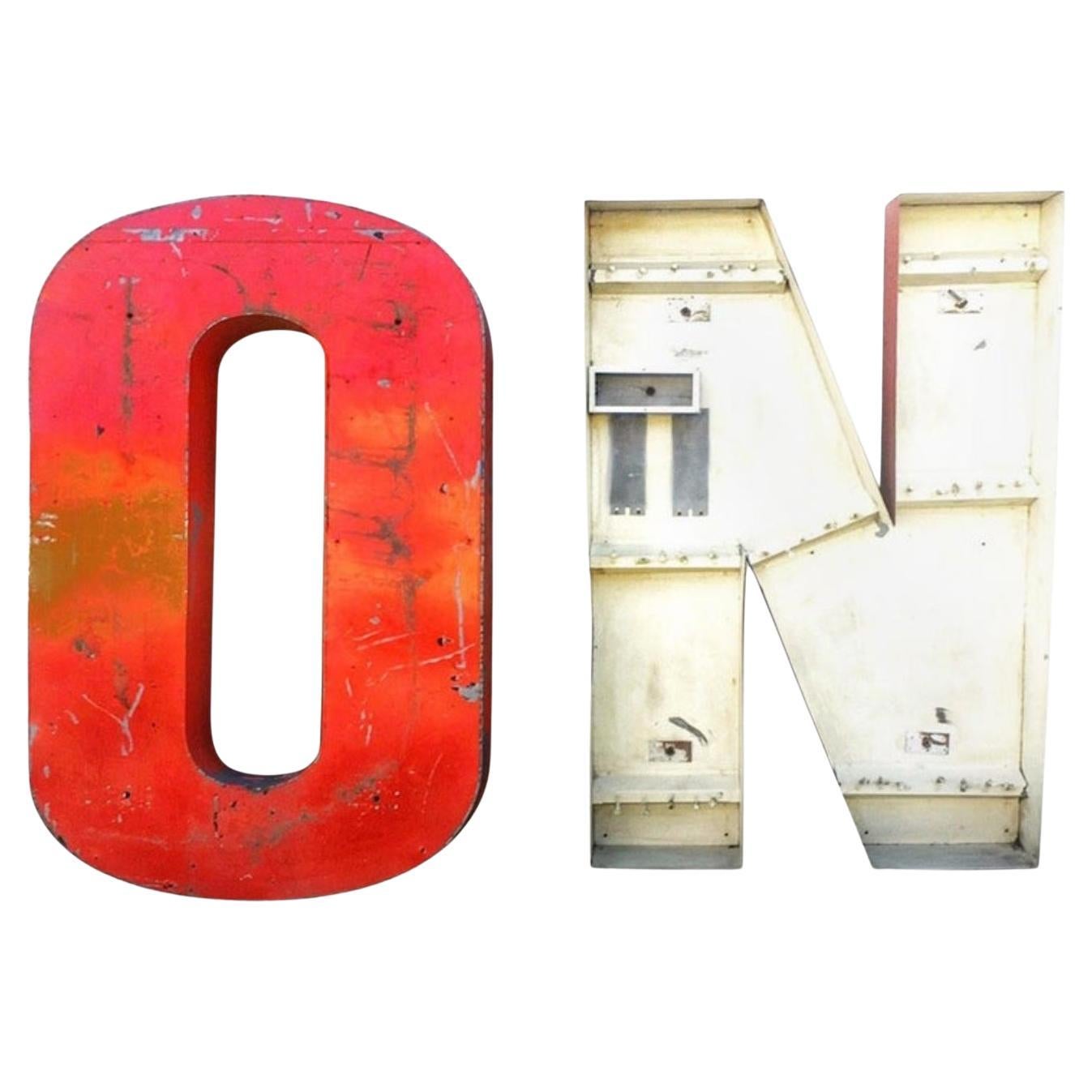 Huge Weathered on Industrial Sign For Sale