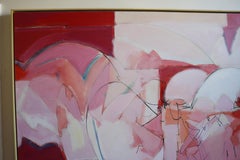 Huge Wesley Johnson Abstract Oil Painting in Variation of Pink