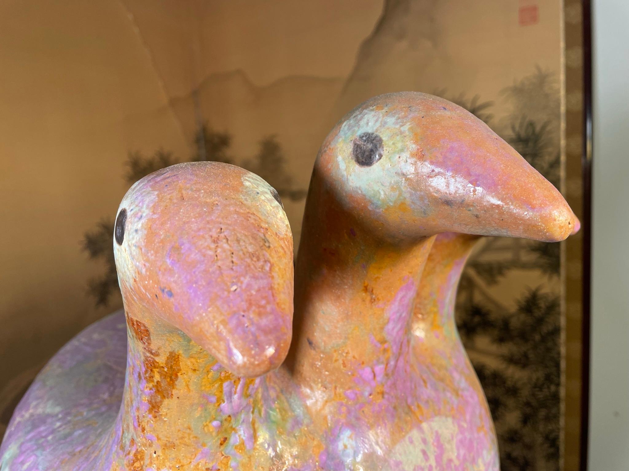 Glazed Huge Whimsical Goose Sculpture Master Designer Eva Fritz-Lindner