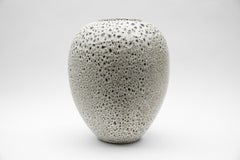 Huge White & Black Studio Ceramic Vase by Wilhelm & Elly Kuch, 1960s, Germany