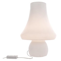 Vintage De Majo 25" Mushroom Table Lamp White Murano Glass, 1960