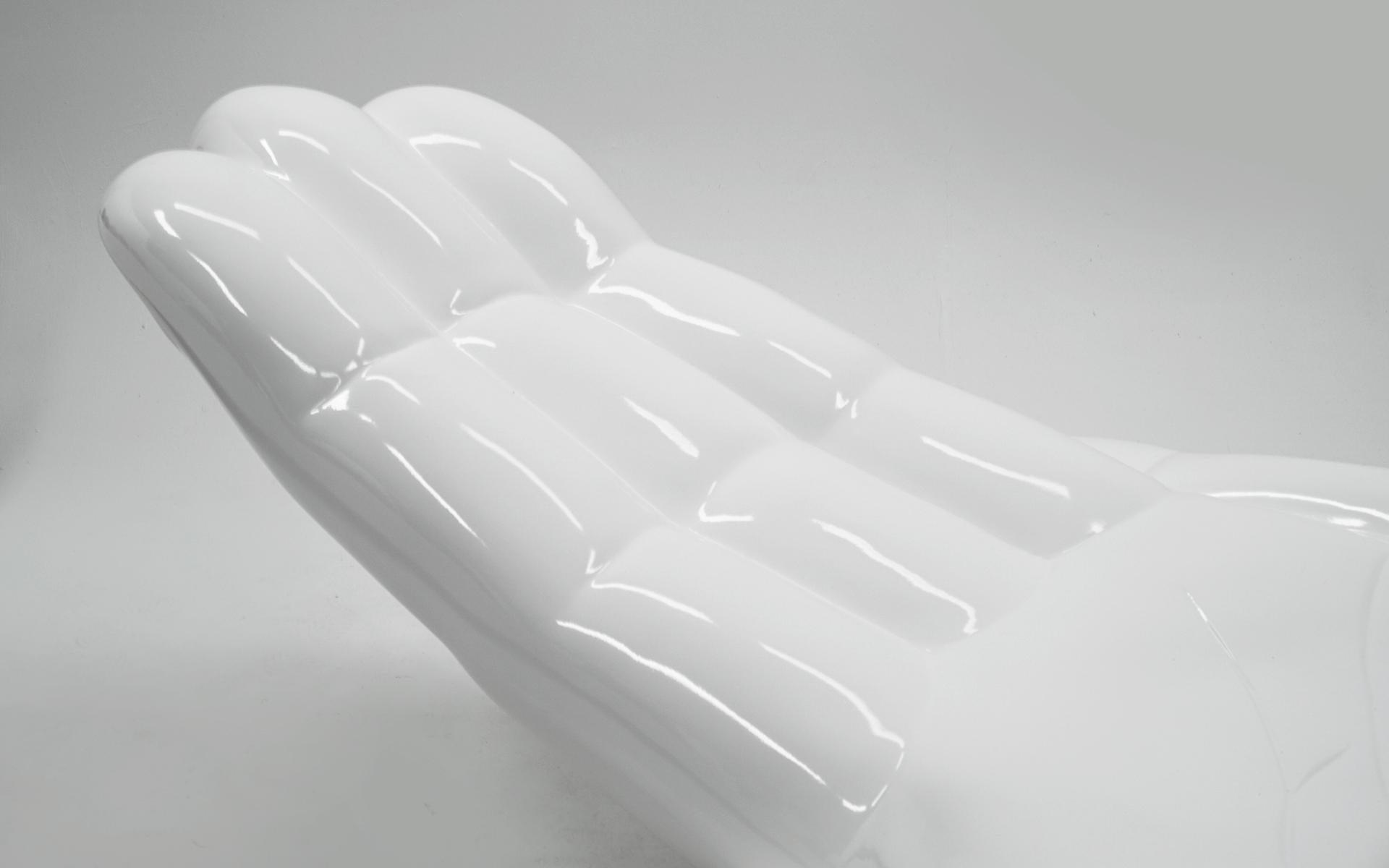Mid-20th Century Huge White Fiberglass Hand Sculpture / Chaise, 1960s, Restored