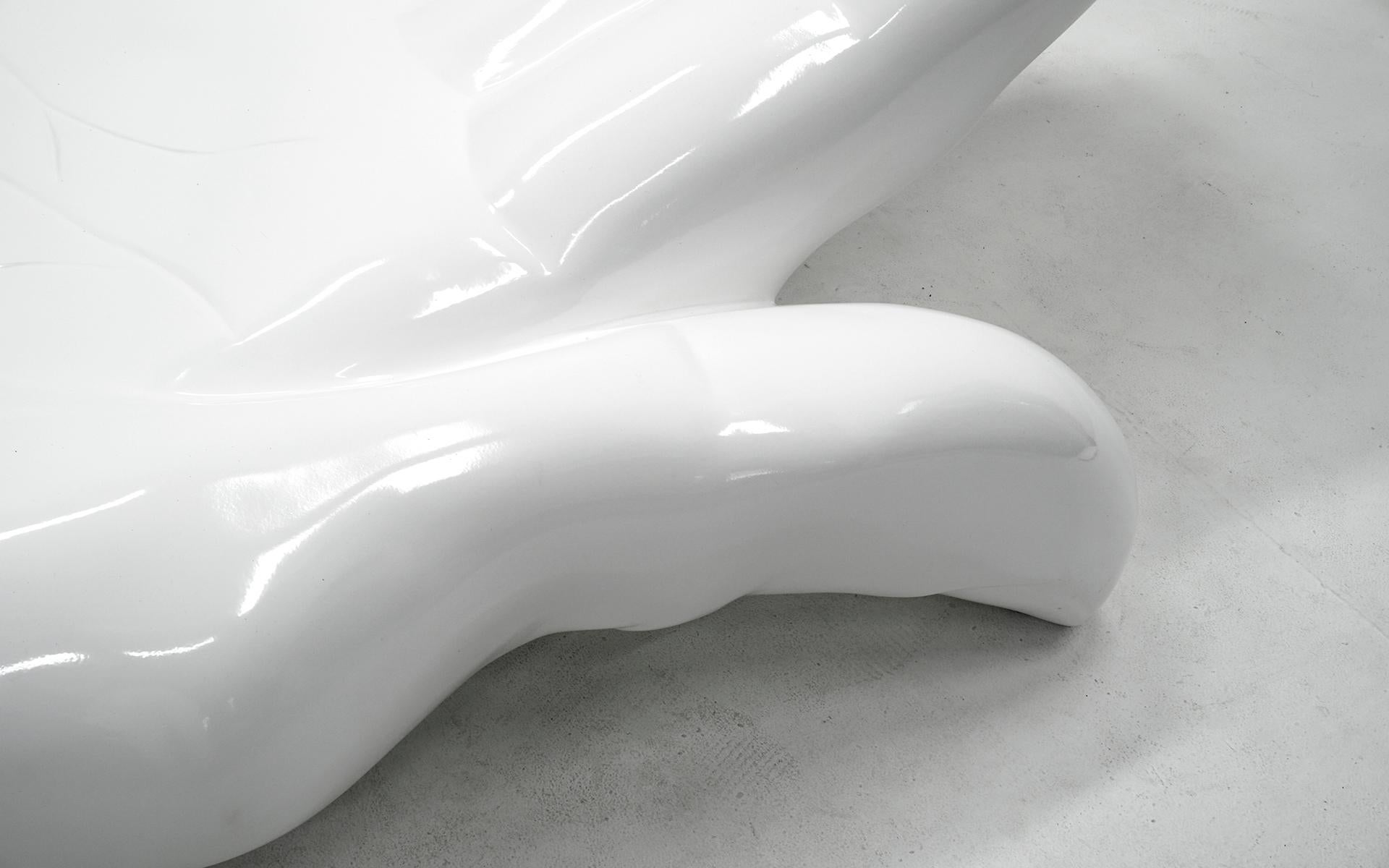 Huge White Fiberglass Hand Sculpture / Chaise, 1960s, Restored 3