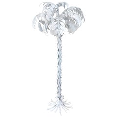 Énorme lampadaire palmier en métal blanc par Hans Kögl:: Allemagne:: 1970
