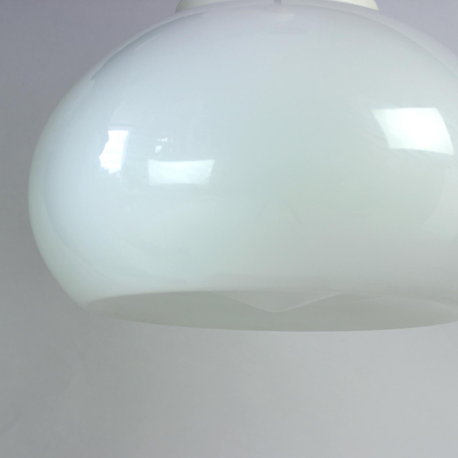 Huge White Opaline Ceiling Lamp, Czechoslovakia 1960s For Sale 3