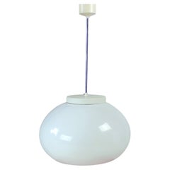 Huge White Opaline Ceiling Lamp, Czechoslovakia 1960s