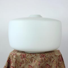 Huge White Opaline Glass Shield, Czechoslovakia 1960s