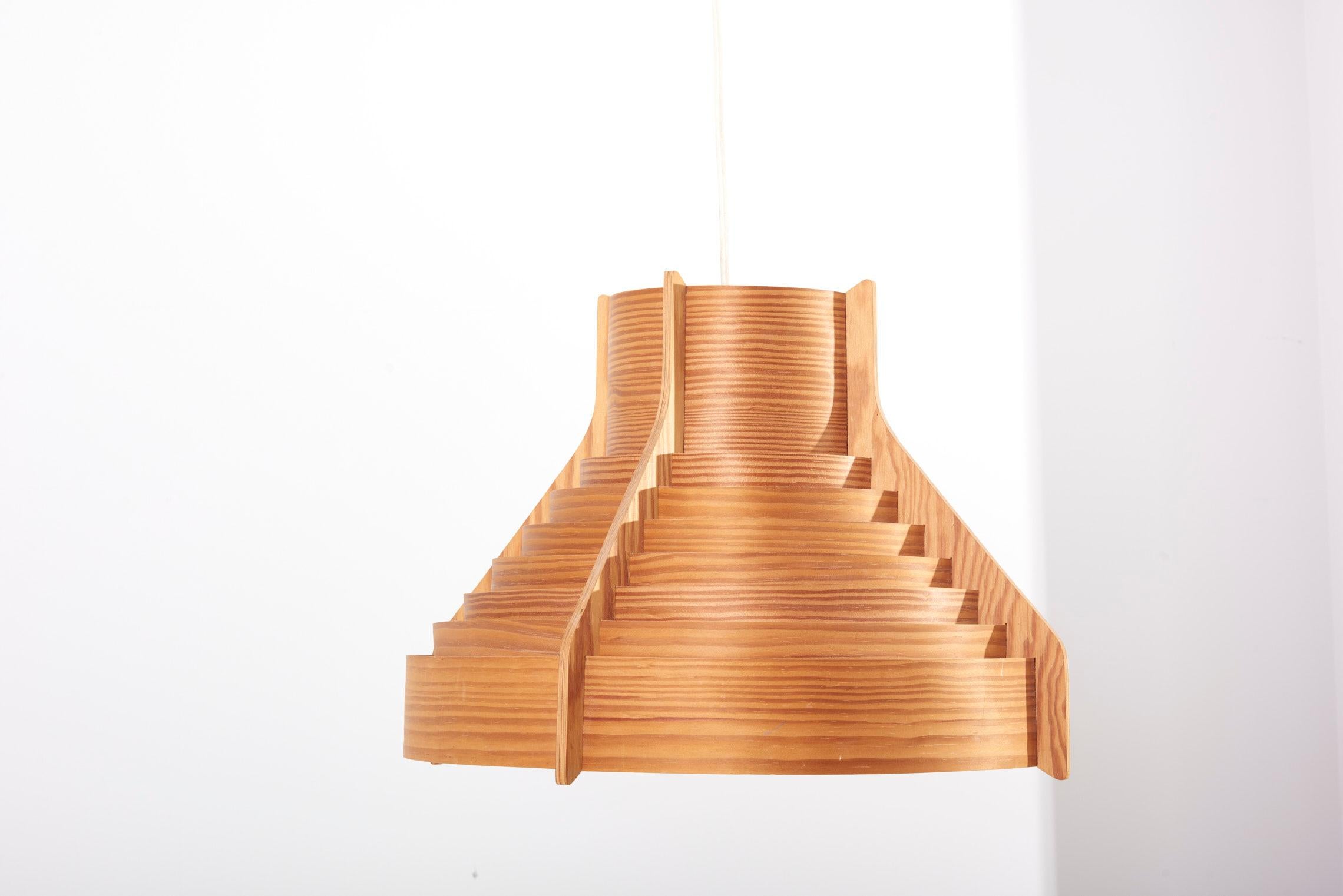 Huge Wooden Pendant Lamp by Hans-Agne Jakobsson for AB Ellysett Markaryd, Sweden 6