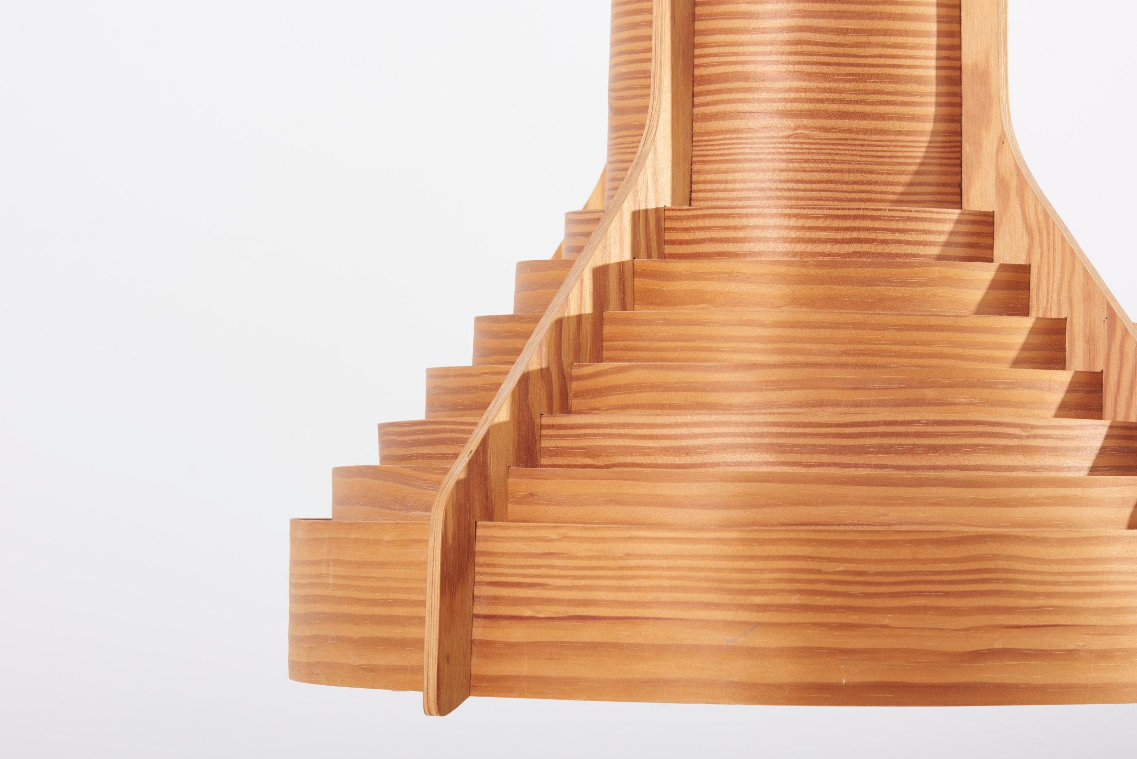 Huge Wooden Pendant Lamp by Hans-Agne Jakobsson for AB Ellysett Markaryd, Sweden 1