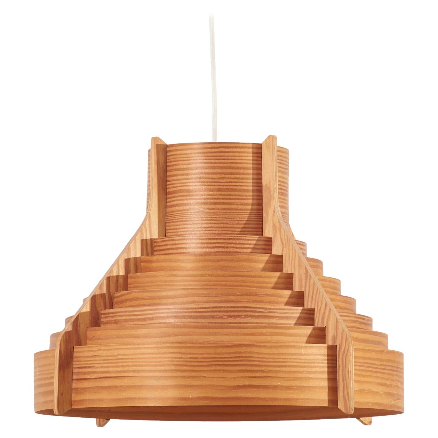 Huge Wooden Pendant Lamp by Hans-Agne Jakobsson for AB Ellysett Markaryd, Sweden