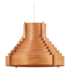 Huge Wooden Pendant Lamp by Hans-Agne Jakobsson for AB Ellysett Markaryd, Sweden