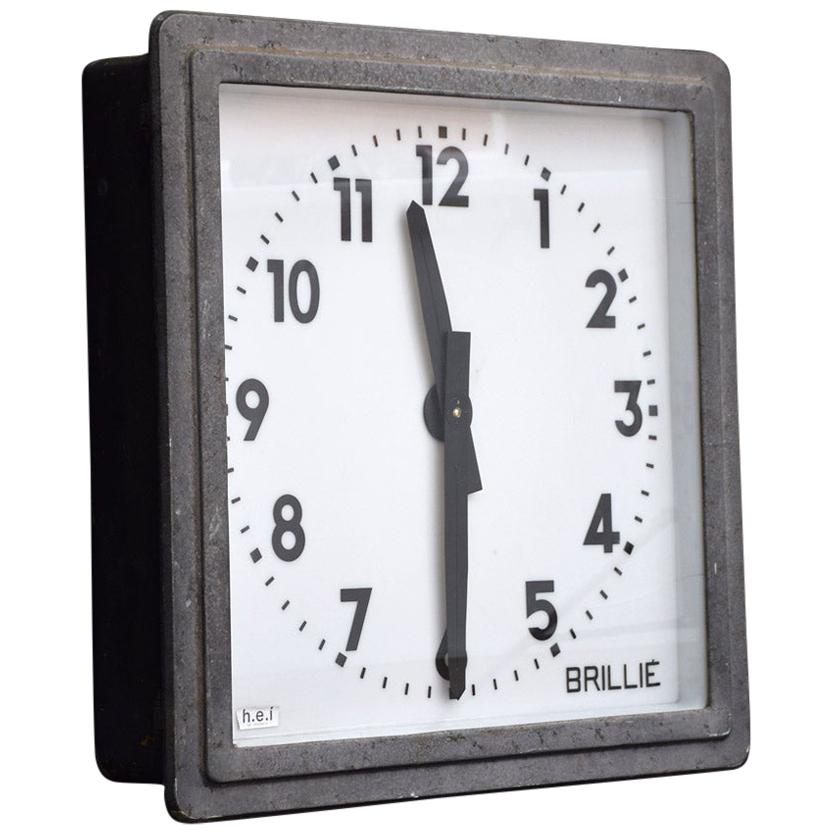 Huge Working Brillie French Station Clock