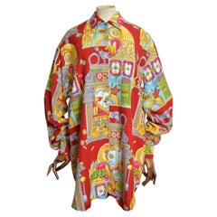 Huge XXL Moschino Casino 1990s Slot Machine Loud Colourful Red pattern shirt
