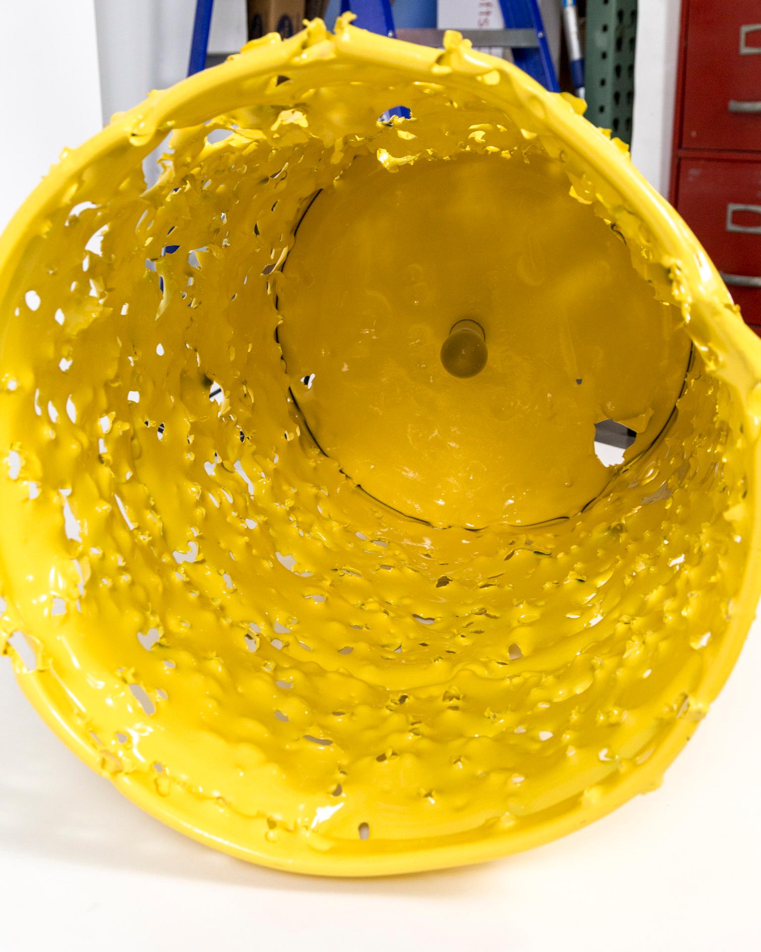 Huge Yellow Bullet Hole Can Lamp by Charles Linder 3