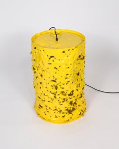 Huge Yellow Bullet Hole Can Lamp by Charles Linder