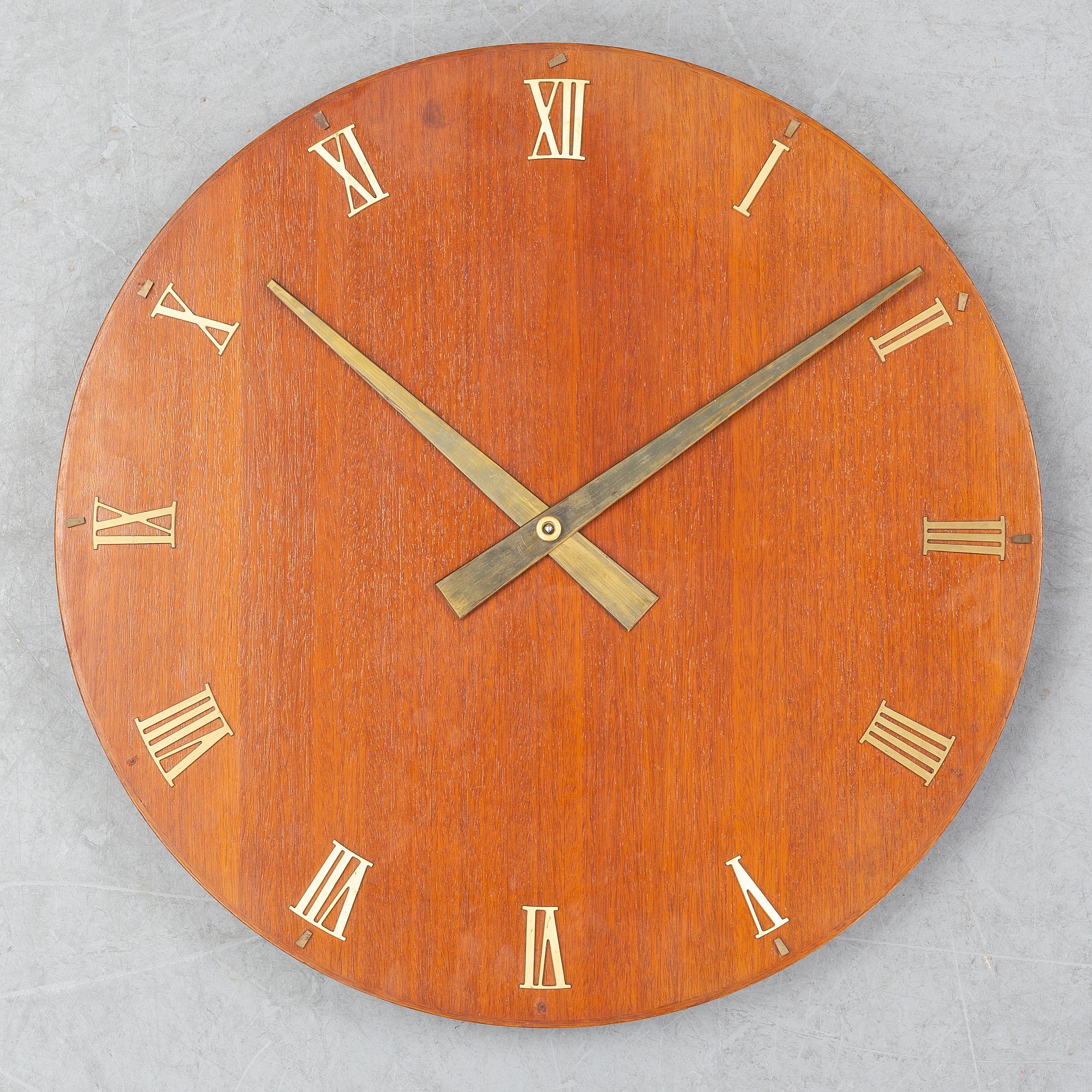 Art Deco Huge Zenith Teak Midcentury Wall Clock