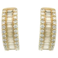Huggie Diamond and 14K Yellow Gold Earrings