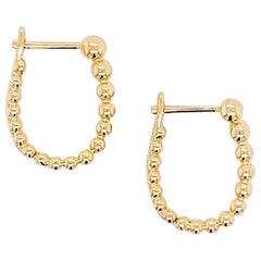 Huggie Hoop Earrings, 14 Karat Gold Beaded Huggie, Gabriel & Co. EG13988Y4JJJ