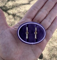 Huggie Hoop Earrings with Removable Tapered Diamond Baguettes