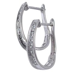 Huggies Diamond Earrings 9kt White Gold Elegant Diamond Earrings
